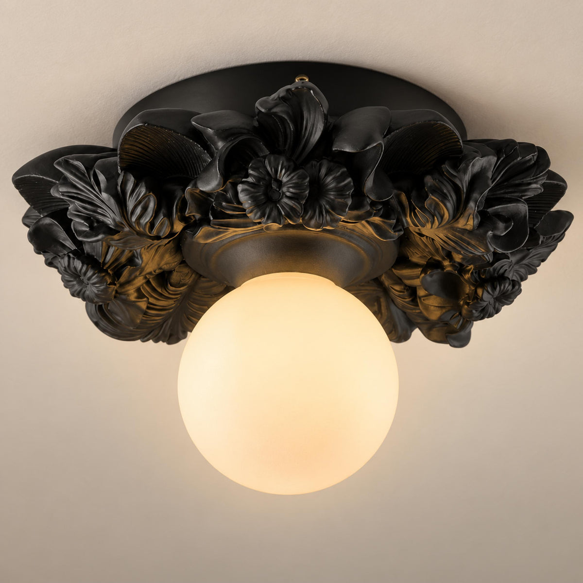 Victorian Flush Mount Ceiling Light Metal Glass Dimmable Elegant Design for Classic Ambiance