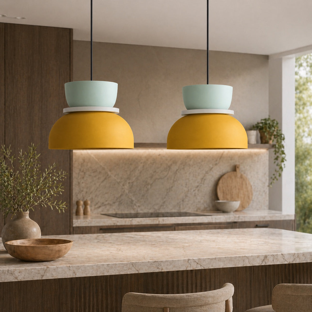 Nordic Pendant Lighting Adjustable Dome Design Zinc Alloy Metal LED Compatible Fixture