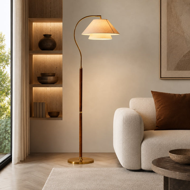Modern Black Floor Lamp with Adjustable Height Metal Base and Energy-Efficient LED Light
