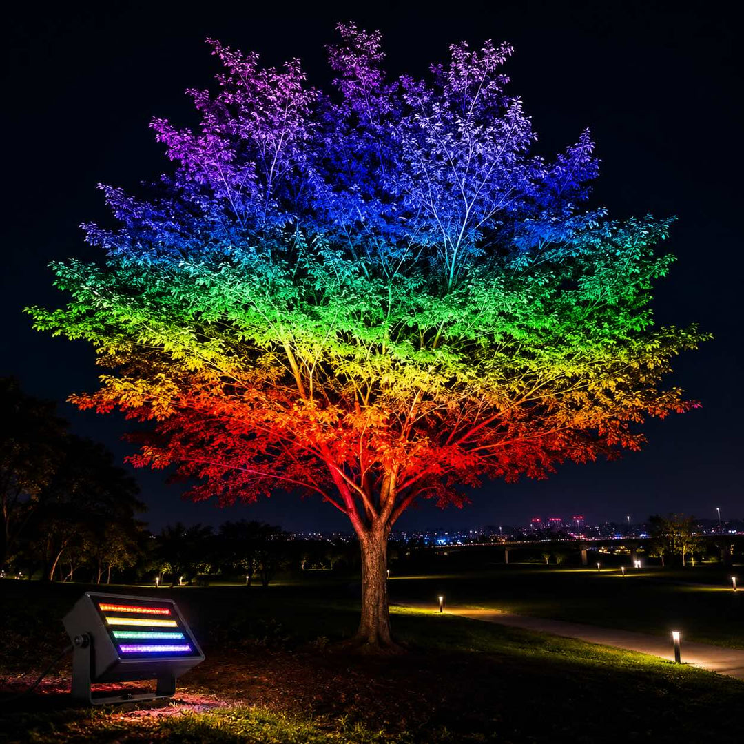 Modern Outdoor Flood Light Wall Mounted Aluminum RGB LED Waterproof 48W 72W