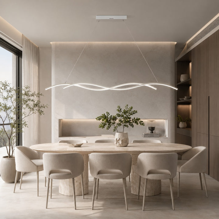 Modern Black Pendant Light Hanging Aluminum Adjustable Dimmable LED for Kitchen Island