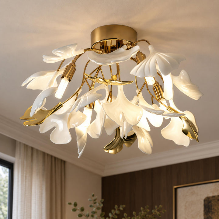 Modern Flush Mount Ceiling Light Metal Fixture with Dimmable LED 12 Inch 15W Warm White