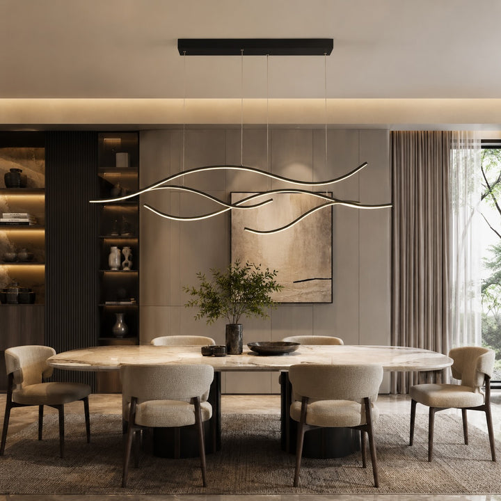 Modern LED Pendant Light Adjustable Hanging Metal Fixture with Silicone Shade Dimmable