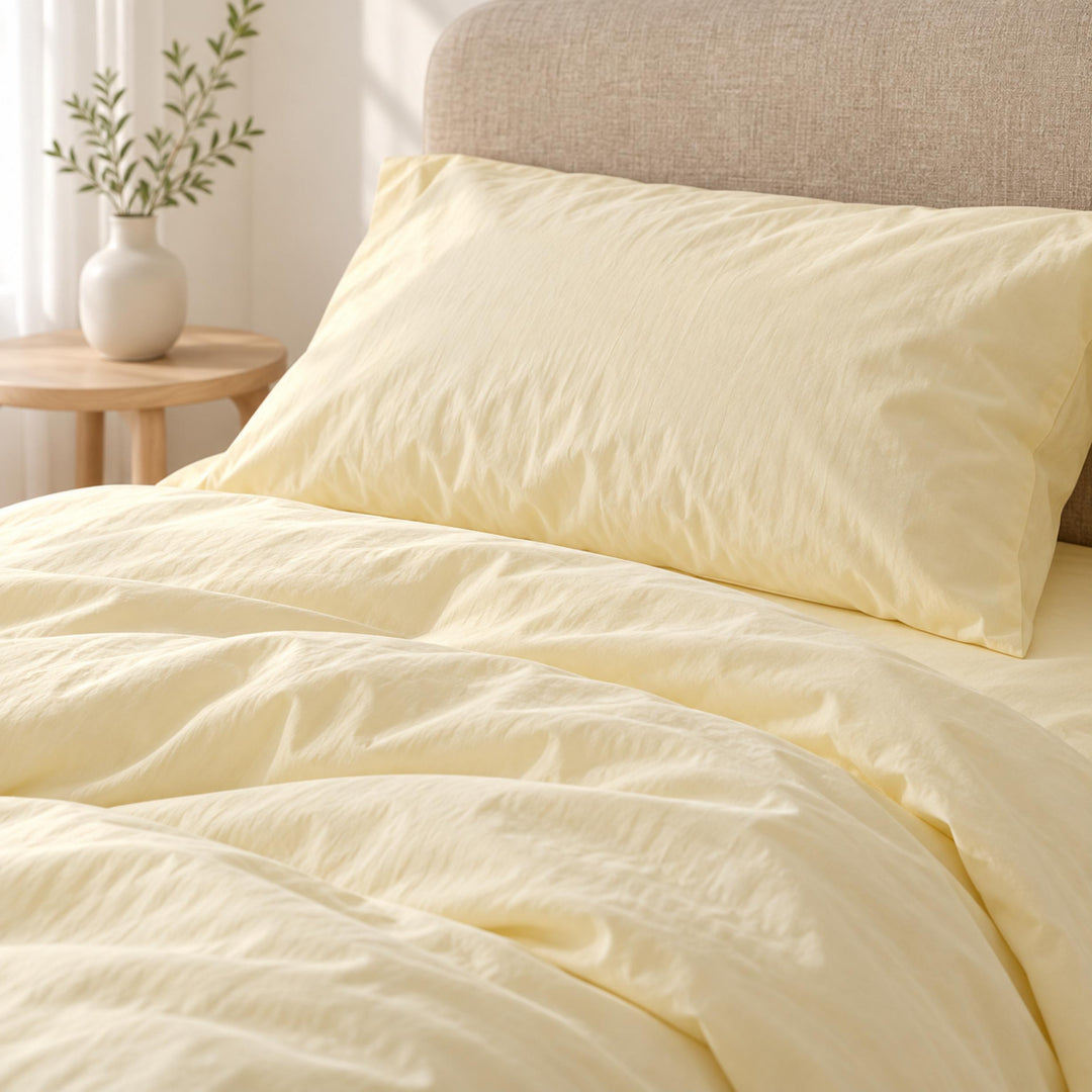 Pastel Cotton Bed Sheet Lightweight Breathable Soft Fabric for Comfortable Sleep