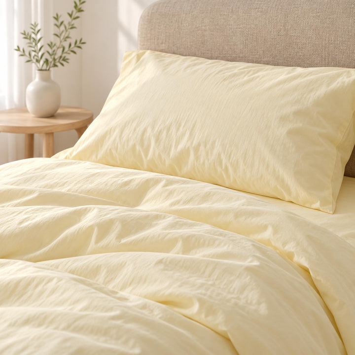 Pastel Cotton Bed Sheet Lightweight Breathable Soft Fabric for Comfortable Sleep