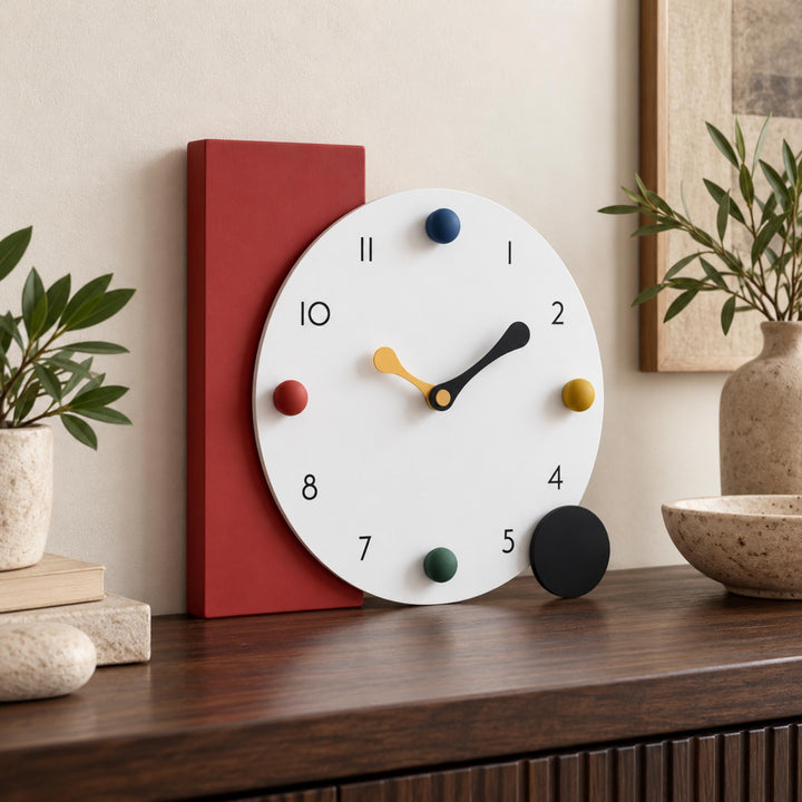 Modern Geometric Table Clock Silent Quartz Movement Eco-Friendly PMMA Compact Design 20x20 cm