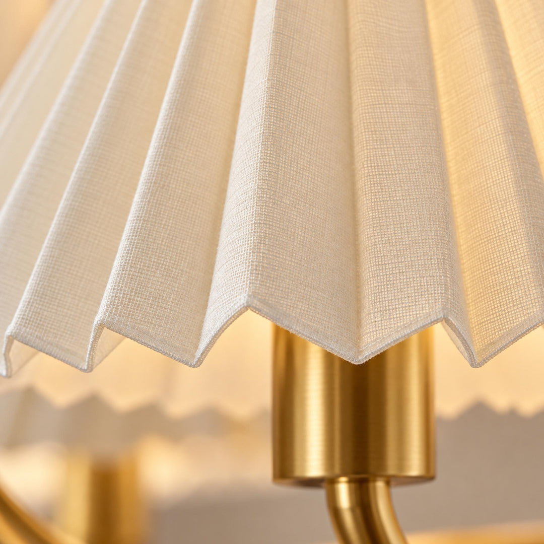 Modern Chandelier Ceiling Light Adjustable Hanging Metal Frame Pleated Shade Dimmable