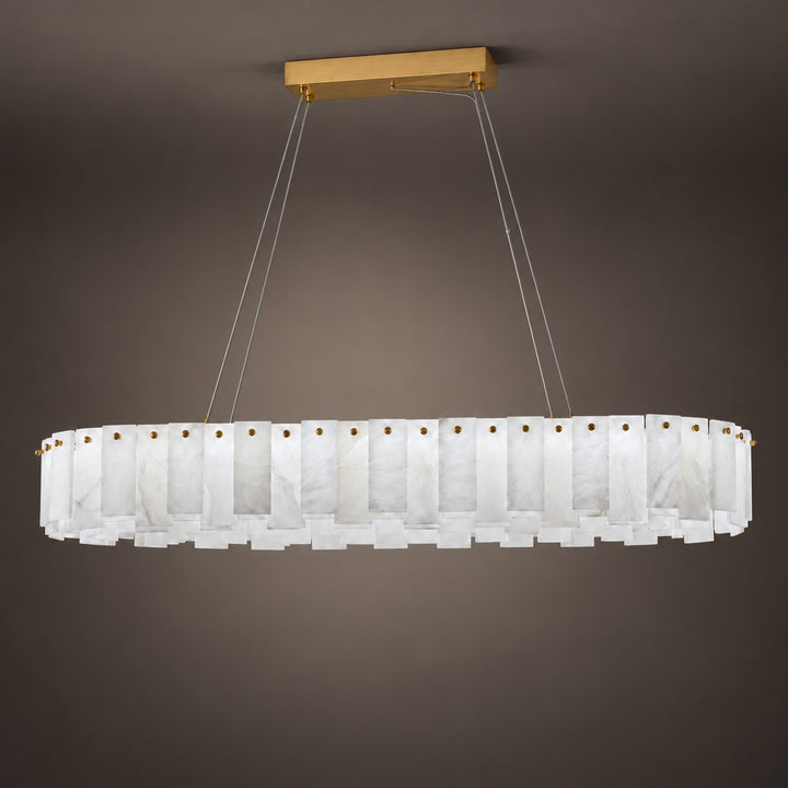 Modern Chandelier Light Ceiling Mounted Alabaster Glass with LED Illumination for Dining Room