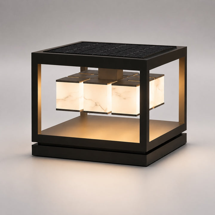 Solar Powered Modern Square Outdoor Garden Lights Waterproof Stainless Steel LED Deck Light