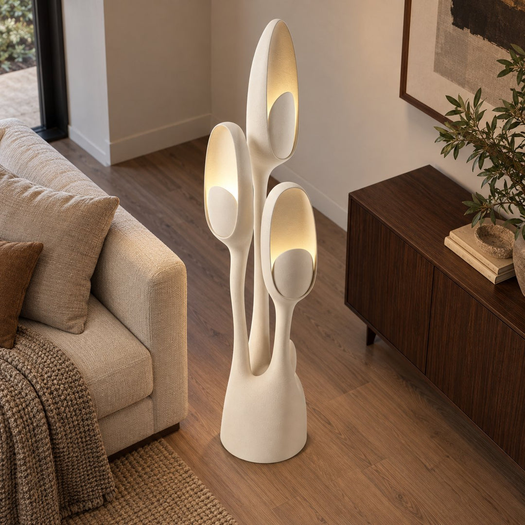 Modern Floor Lamp Adjustable LED Light Metal and Fiberglass for Indoor Use