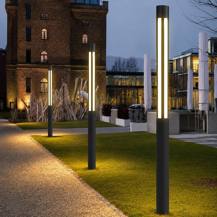 Modern Cylindrical Bollard Light Outdoor LED Waterproof Aluminum 3000K For Pathway Illumination