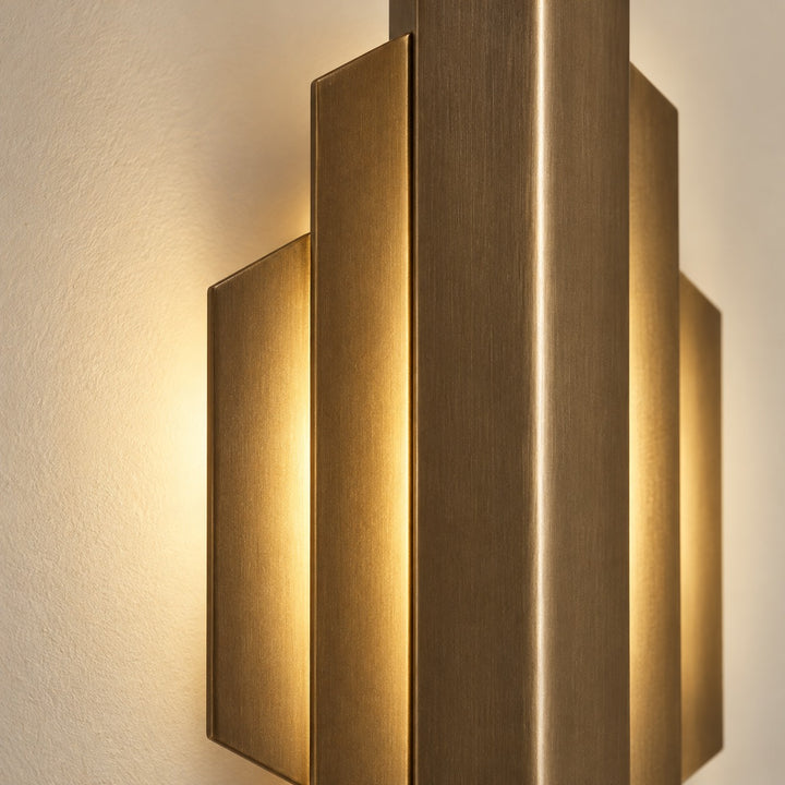 Antique Brass Art Deco Wall Sconce – Geometric Interior Wall Light