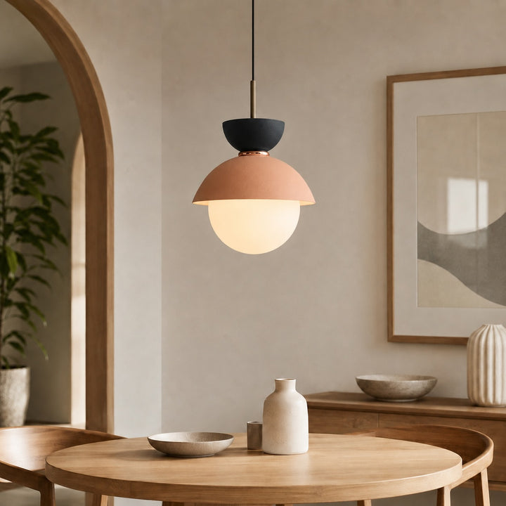 Scandinavian Pendant Lighting Adjustable Hanging Glass Shades Iron Frame Indoor Use