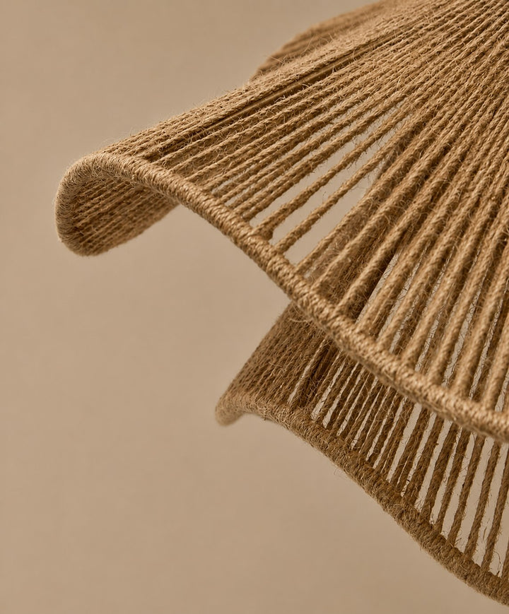 Boho Pendant Lamp Hanging Jute Light Natural Finish Adjustable Height For Kitchen Pendant Lighting