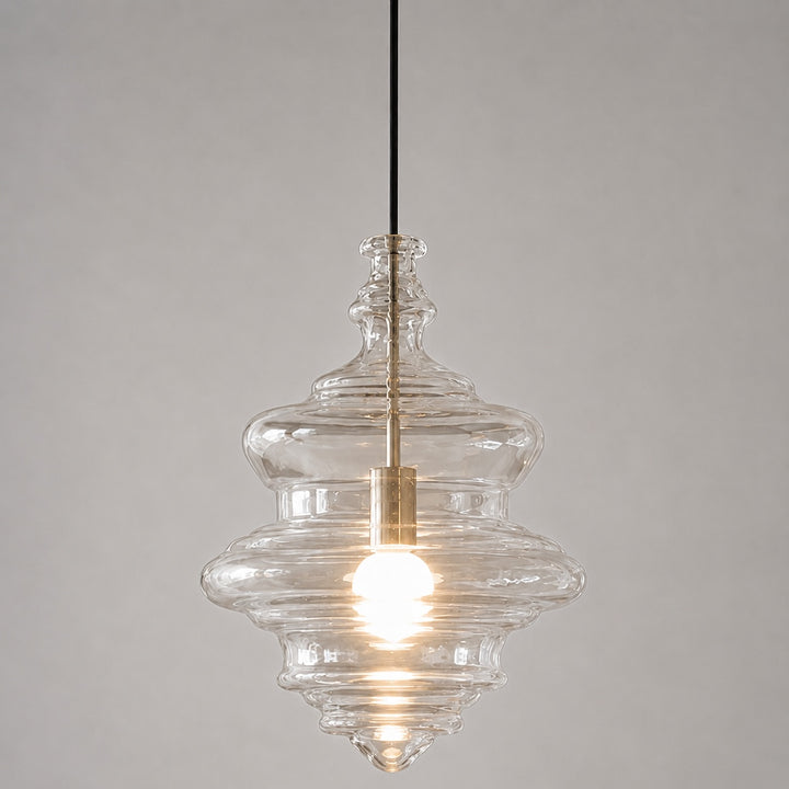 Modern Glass Pendant Light Adjustable Hanging LED Fixture for Kitchen Lighting