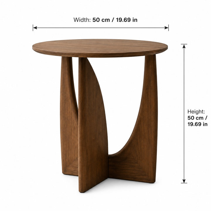 Scandinavian Style Round Bed Side Table Solid Wood Compact Multi-Purpose Accent Table