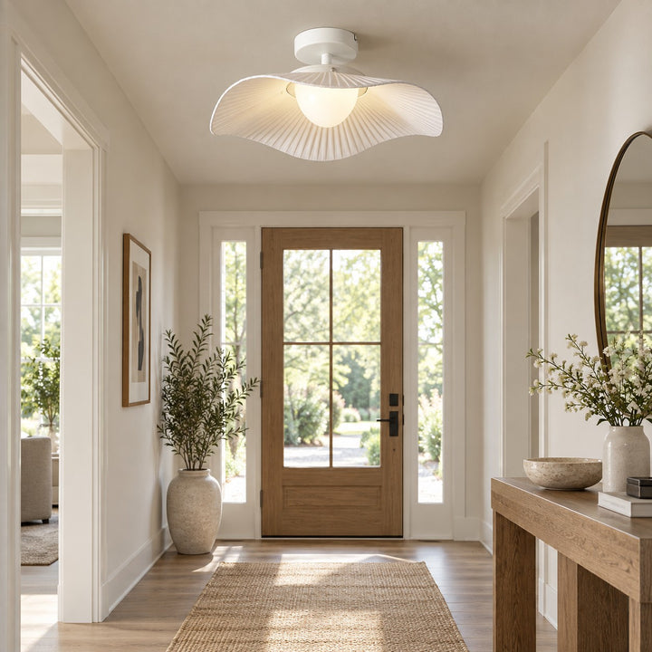 Modern Flush Mount Ceiling Light Acrylic LED Fixture 24 Inch Diameter Soft Illumination