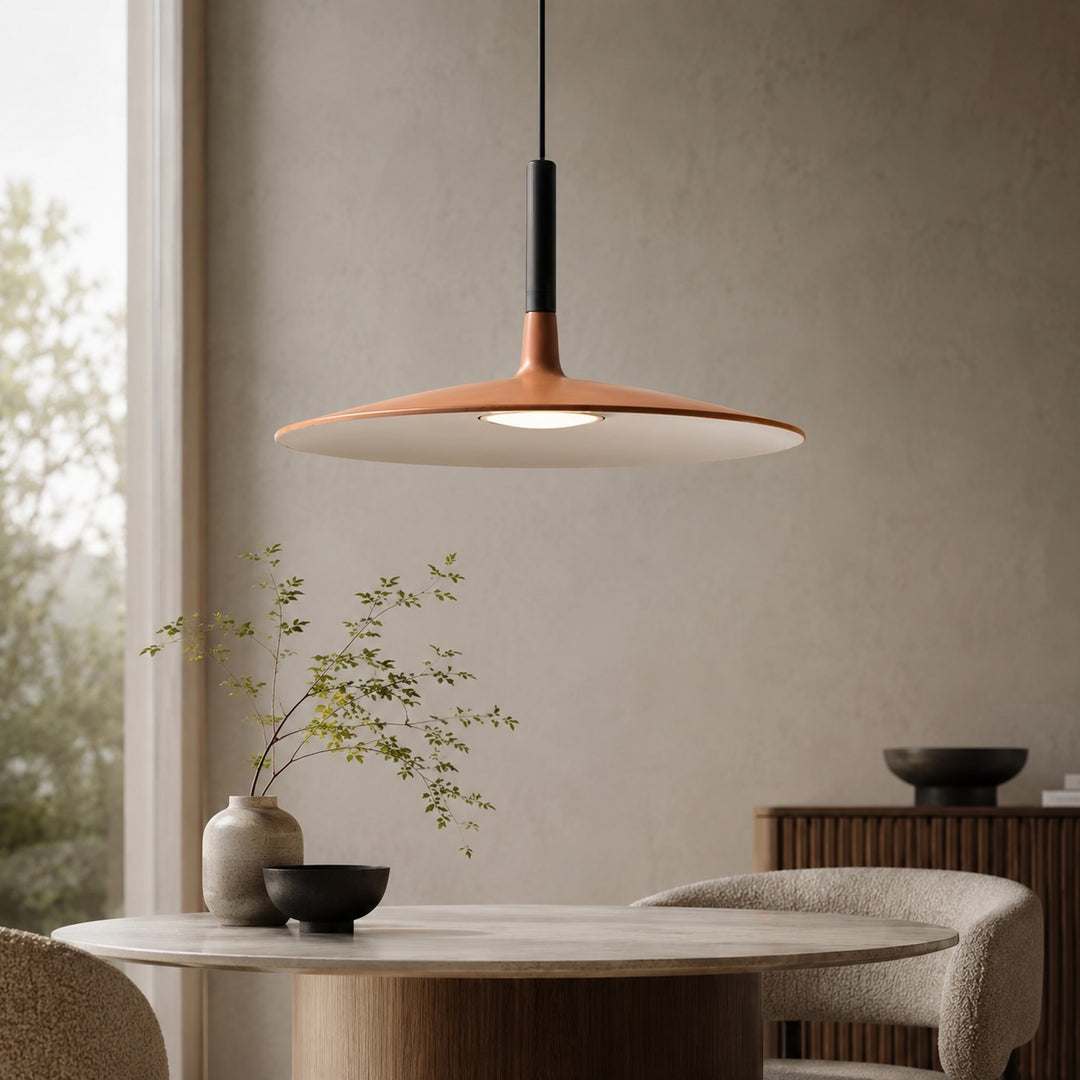 Modern Pendant Light Hanging Fixture in Concrete with Dimmable LED for Kitchen Island Lighting
