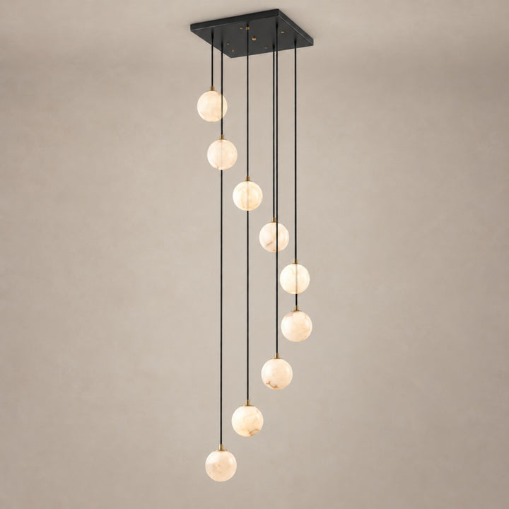 Modern Cluster Chandelier Light Wall Mounted Alabaster Glass LED Dimmable Fixture