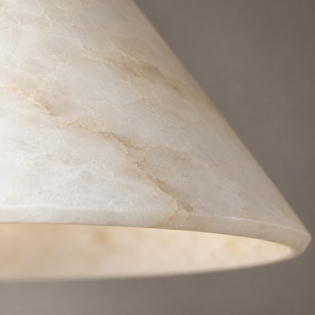 Modern Flush Mount Ceiling Light Alabaster Shade LED 12 Inch Diameter Energy Efficient