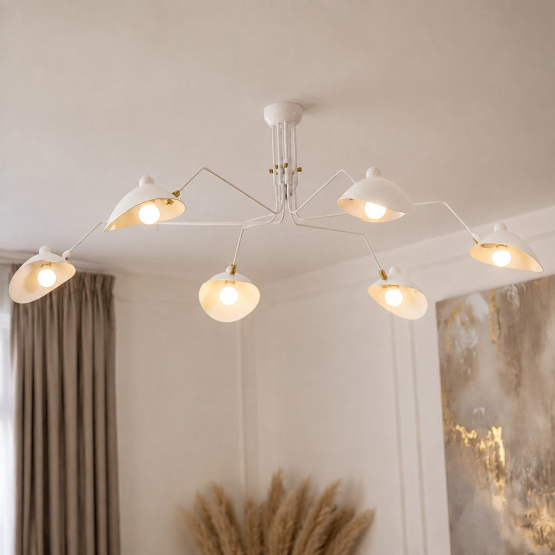 Modern Flush Mount Ceiling Light Adjustable Aluminum and Brass Fixture with LED Technology