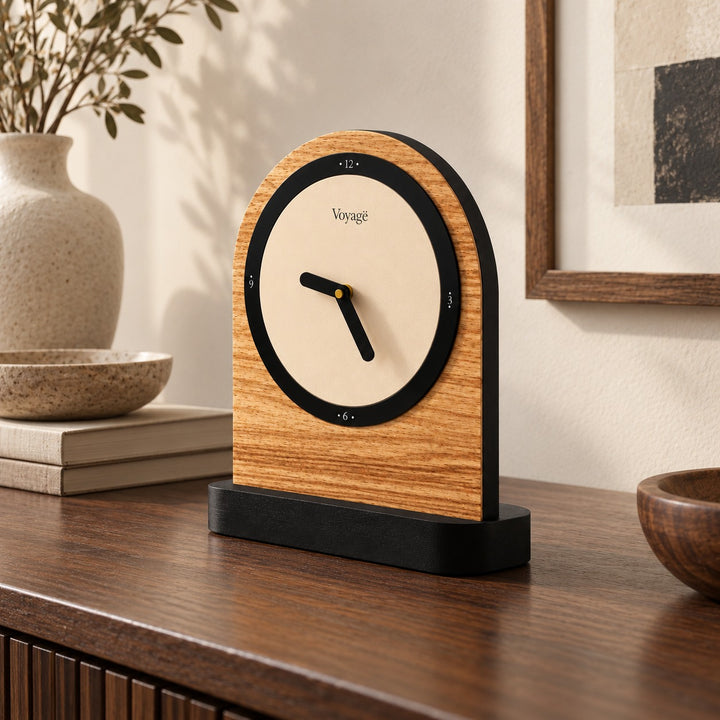 Modern Minimalist Desk Clock Silent Mechanism PVC Compact Design for Home Office Decor