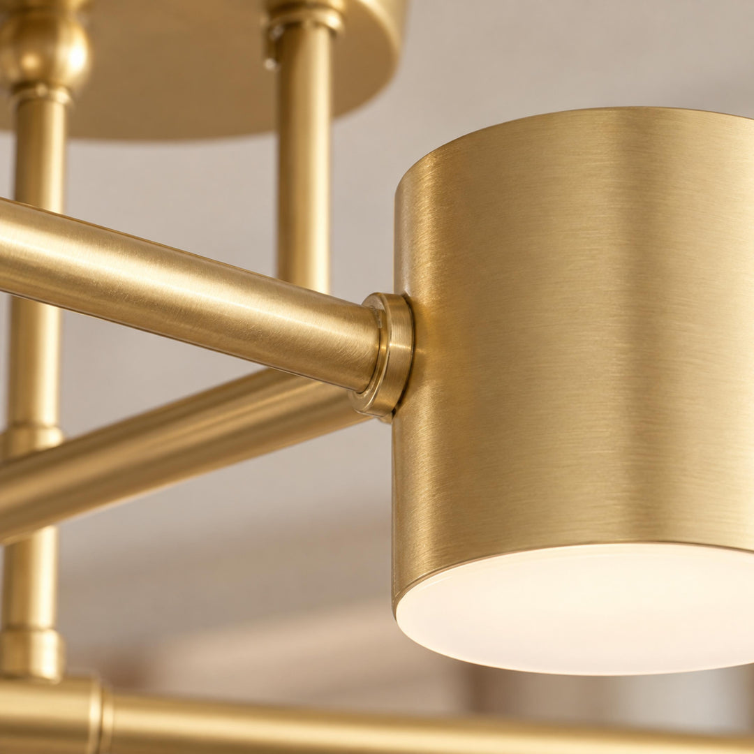 Modern Sputnik Flush Mount Ceiling Light Fixture with Metal Arms and Adjustable LED Bulbs 24 Inch