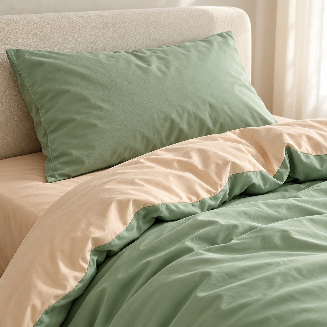 Pastel Double-Sided Bedding Set Minimalist Comforter Cover Twin Full Queen King Size
