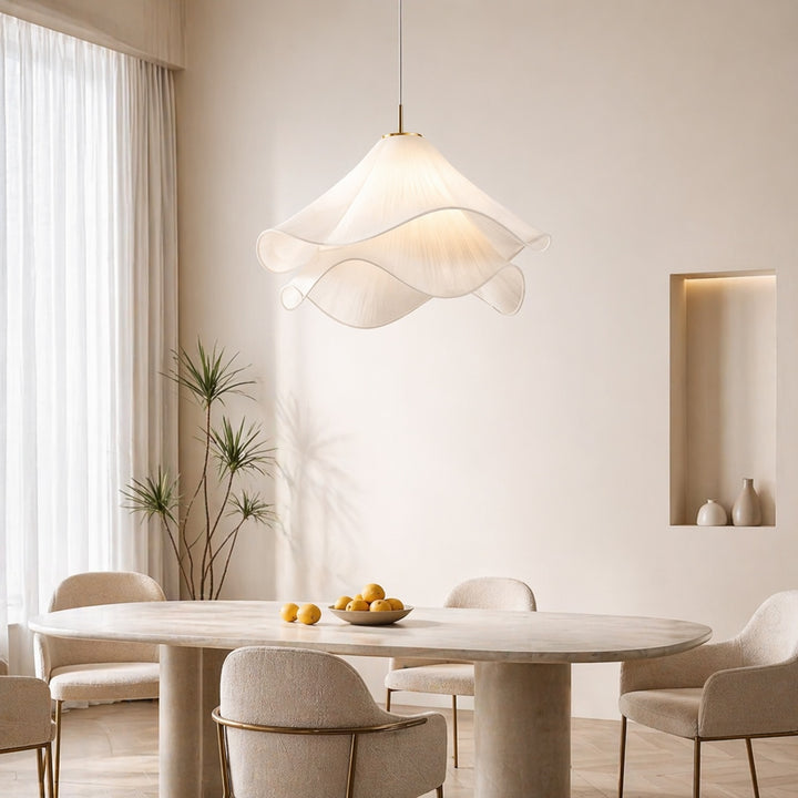 Modern Japandi Fabric Shade Pendant Light