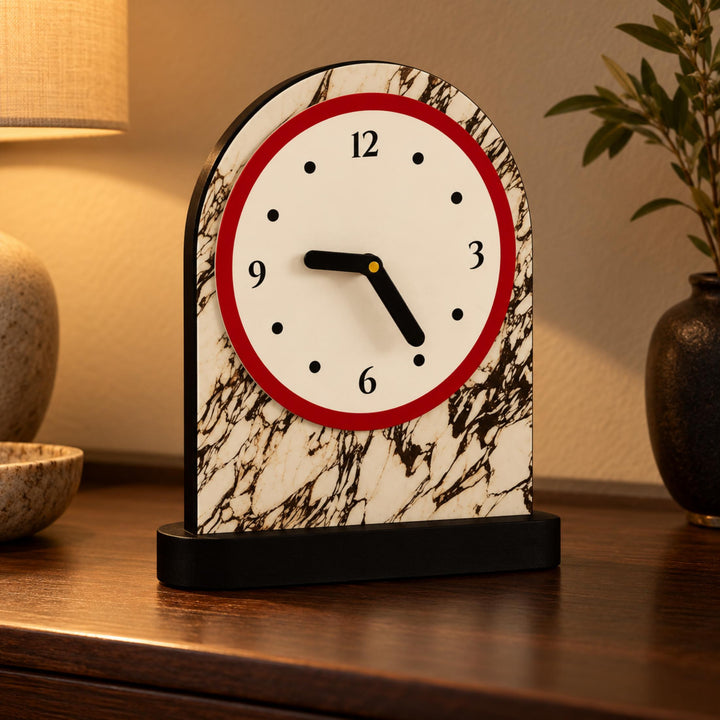 Modern Minimalist Desk Clock Silent Mechanism PVC Compact Design for Home Office Decor