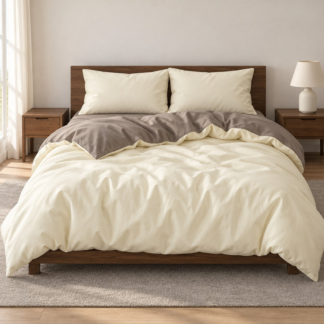 Pastel Double-Sided Bedding Set Minimalist Comforter Cover Twin Full Queen King Size