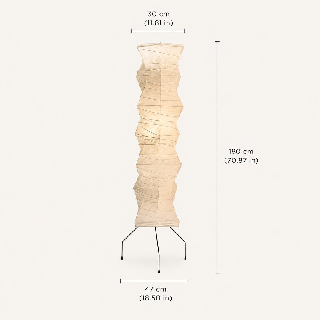 Modern Black Floor Lamp with Adjustable Design and Washi Paper Shade for LED Bulbs