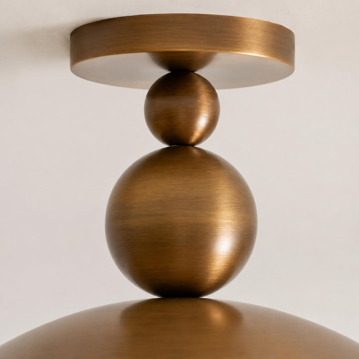 Mid-Century Modern Semi-Flush Mount Ceiling Light – Glass or Alabaster Globe