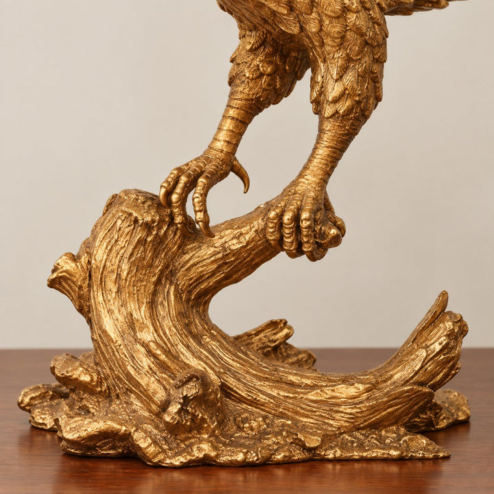 Modern Brass Eagle Sculpture Decorative Art Piece 60cm Height Durable Home Office Display