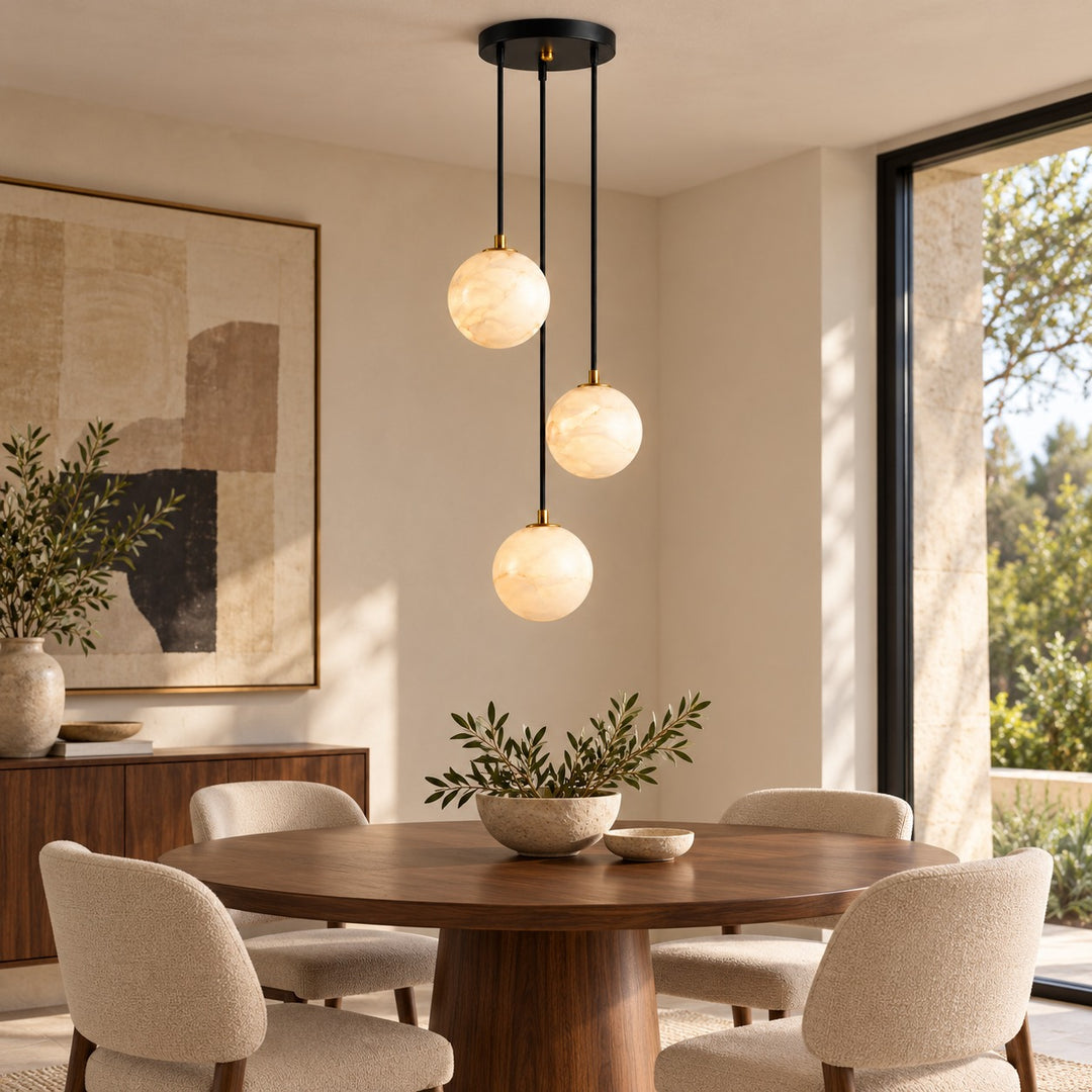 Modern Cluster Chandelier Light Wall Mounted Alabaster Glass LED Dimmable Fixture
