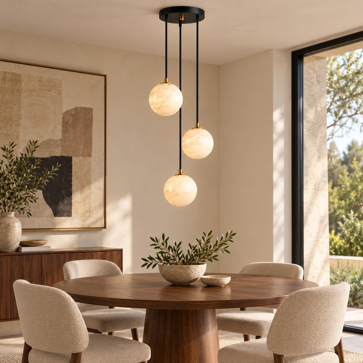 Modern Cluster Chandelier Light Wall Mounted Alabaster Glass LED Dimmable Fixture