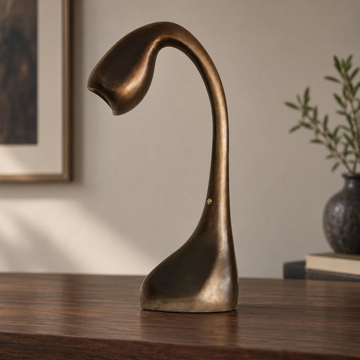 Modern Adjustable Table Lamp Metal LED Indoor Lighting with Bronze Finish