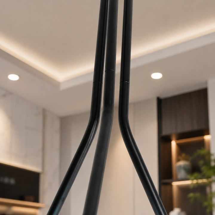 Modern Chandelier Light Adjustable Height Hanging Light Fixtures Gold Metal LED Compatible