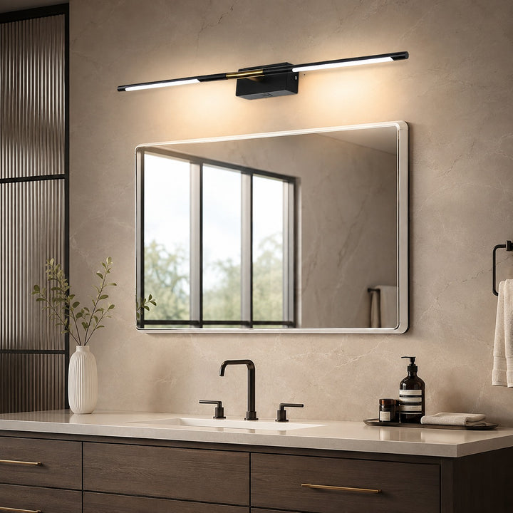 Modern Bathroom Vanity Light Bar Wall Mounted Black Acrylic LED Fixture Dimmable 6W 110V
