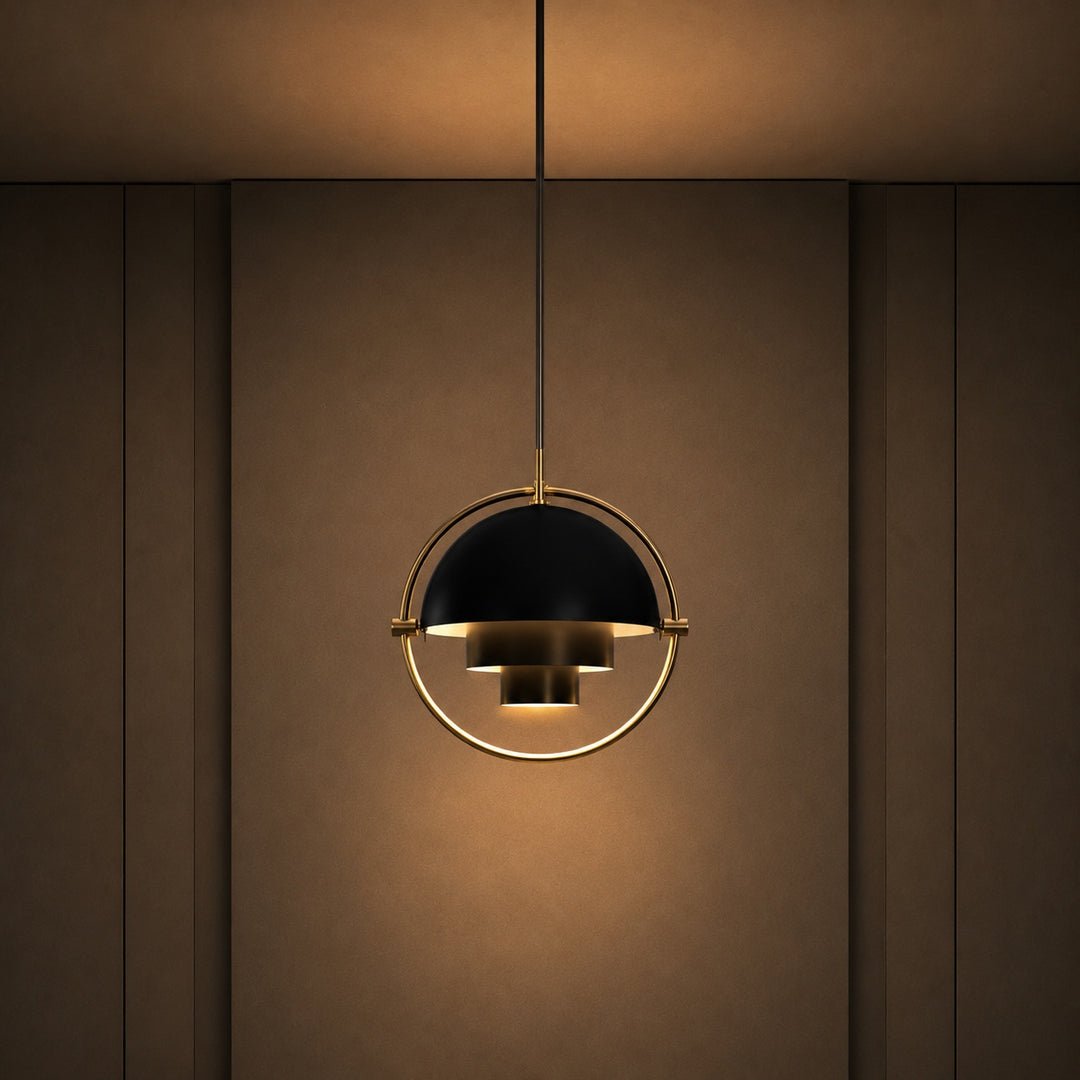 Modern Adjustable Black Pendant Light with Metal Shade for Kitchen Pendant Lighting