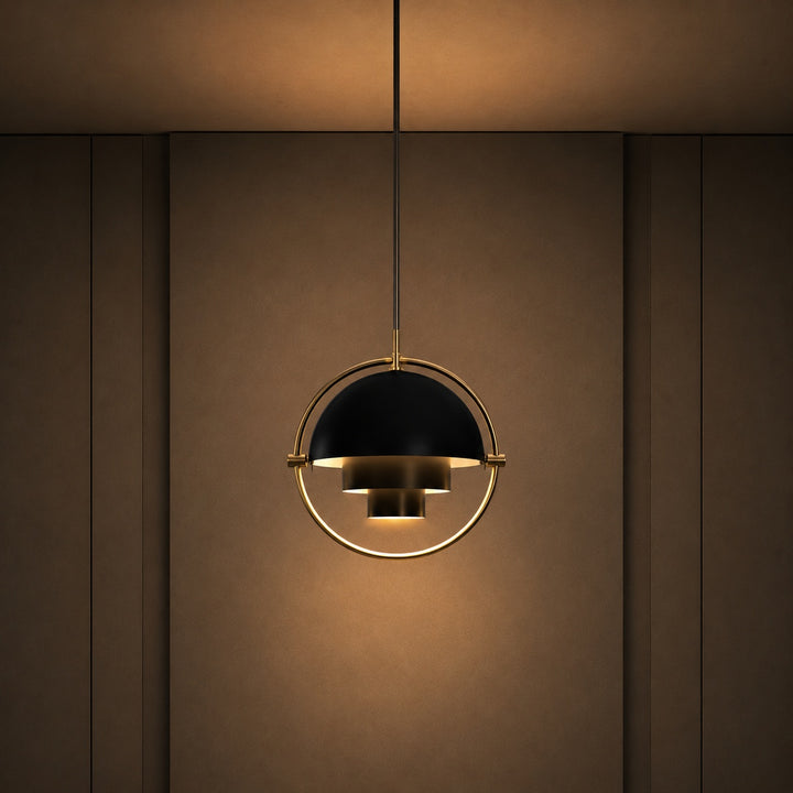 Modern Adjustable Black Pendant Light with Metal Shade for Kitchen Pendant Lighting