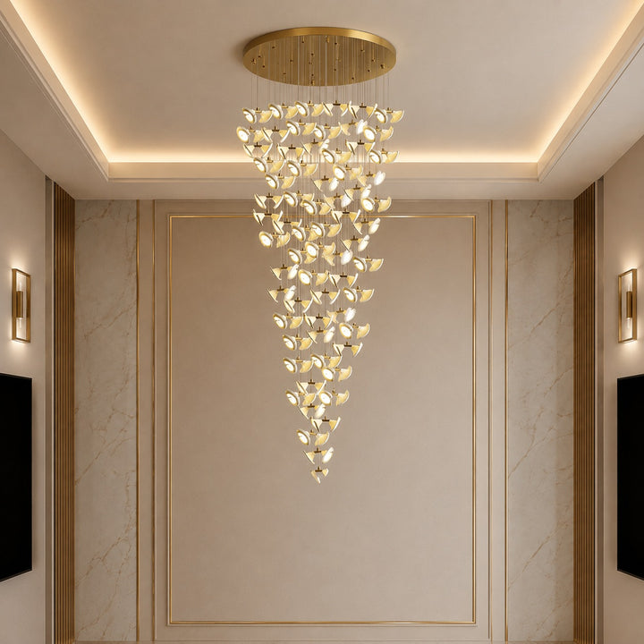 Modern Double Horn Chandelier Ceiling Light Iron and Ceramic Adjustable LED 14 to 128 Bulbs