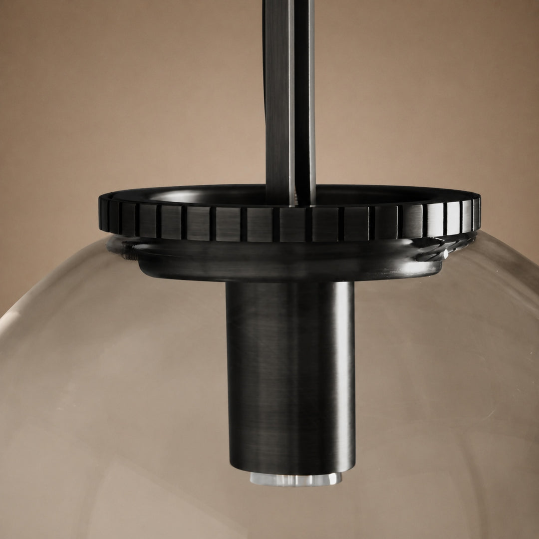Modern Glass Globe Pendant Light with Chain – Brass or Bronze, Clear or Milk Glass
