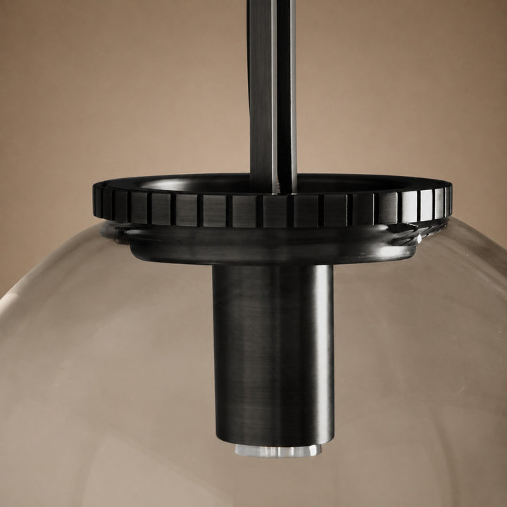 Modern Glass Globe Pendant Light with Chain – Brass or Bronze, Clear or Milk Glass