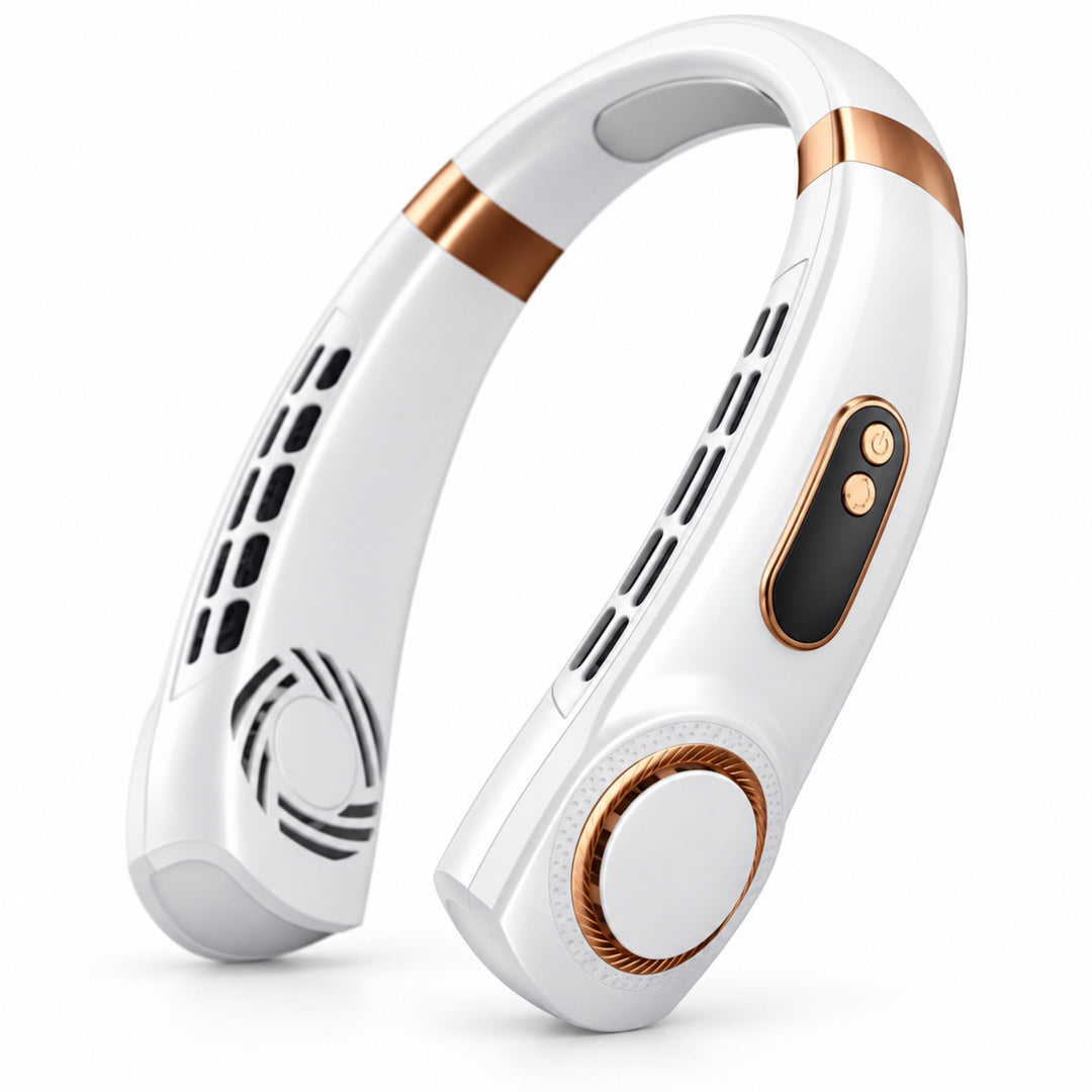 Portable Bladeless Neck Fan Hands-Free Cooling USB Rechargeable with Digital Display and 5 Speeds
