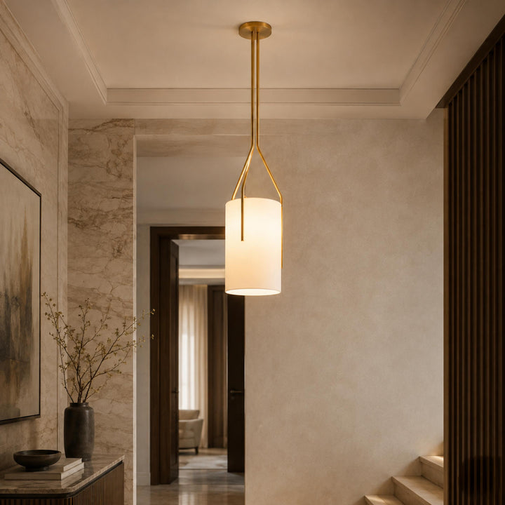 Modern Chandelier Light Adjustable Height Hanging Light Fixtures Gold Metal LED Compatible