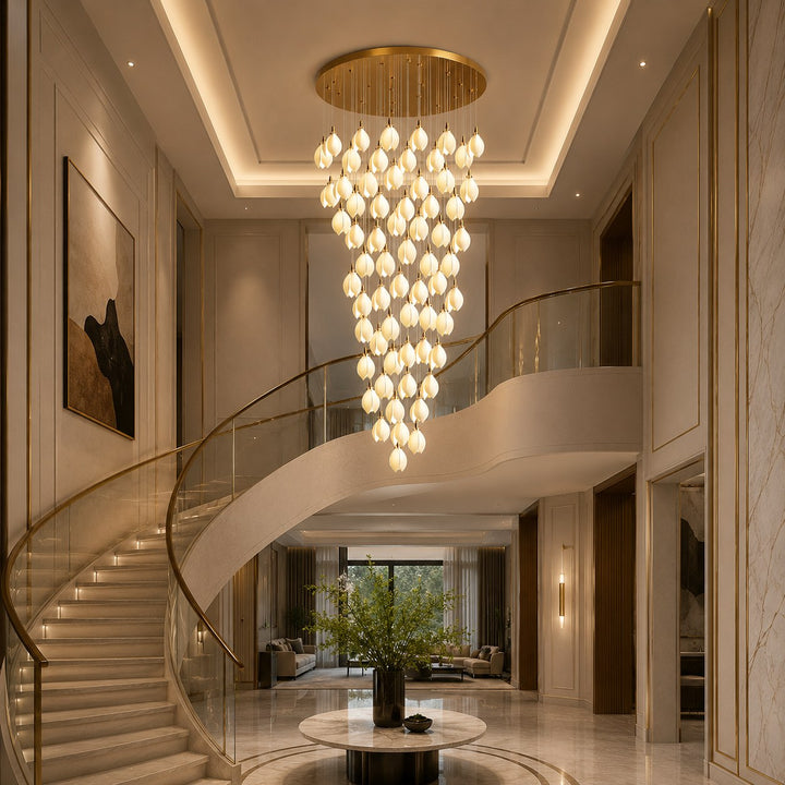 Modern Chandelier Ceiling Light Adjustable Hanging Metal and Ceramic LED Compatible 7 to 64 Lights
