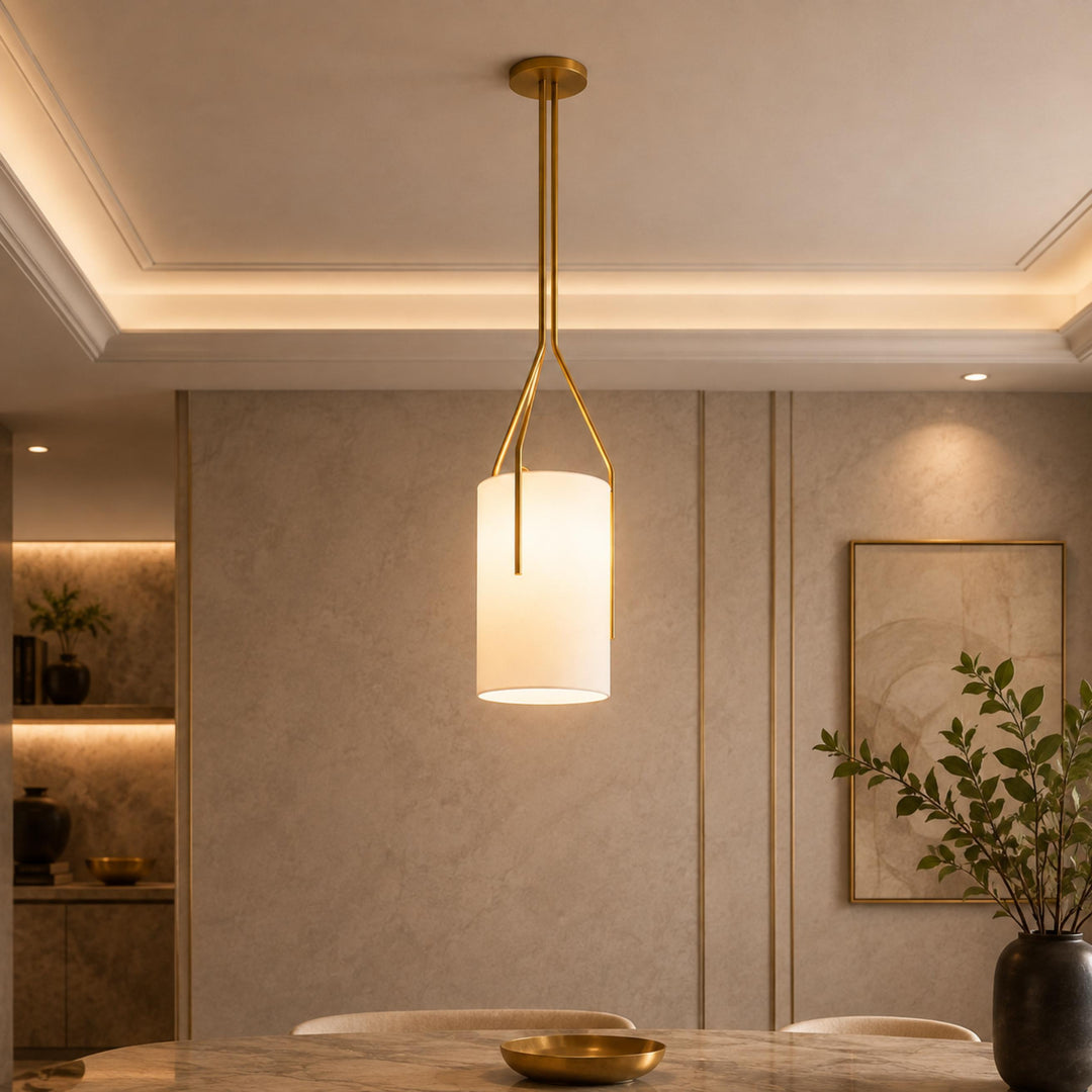 Modern Chandelier Light Adjustable Height Hanging Light Fixtures Gold Metal LED Compatible