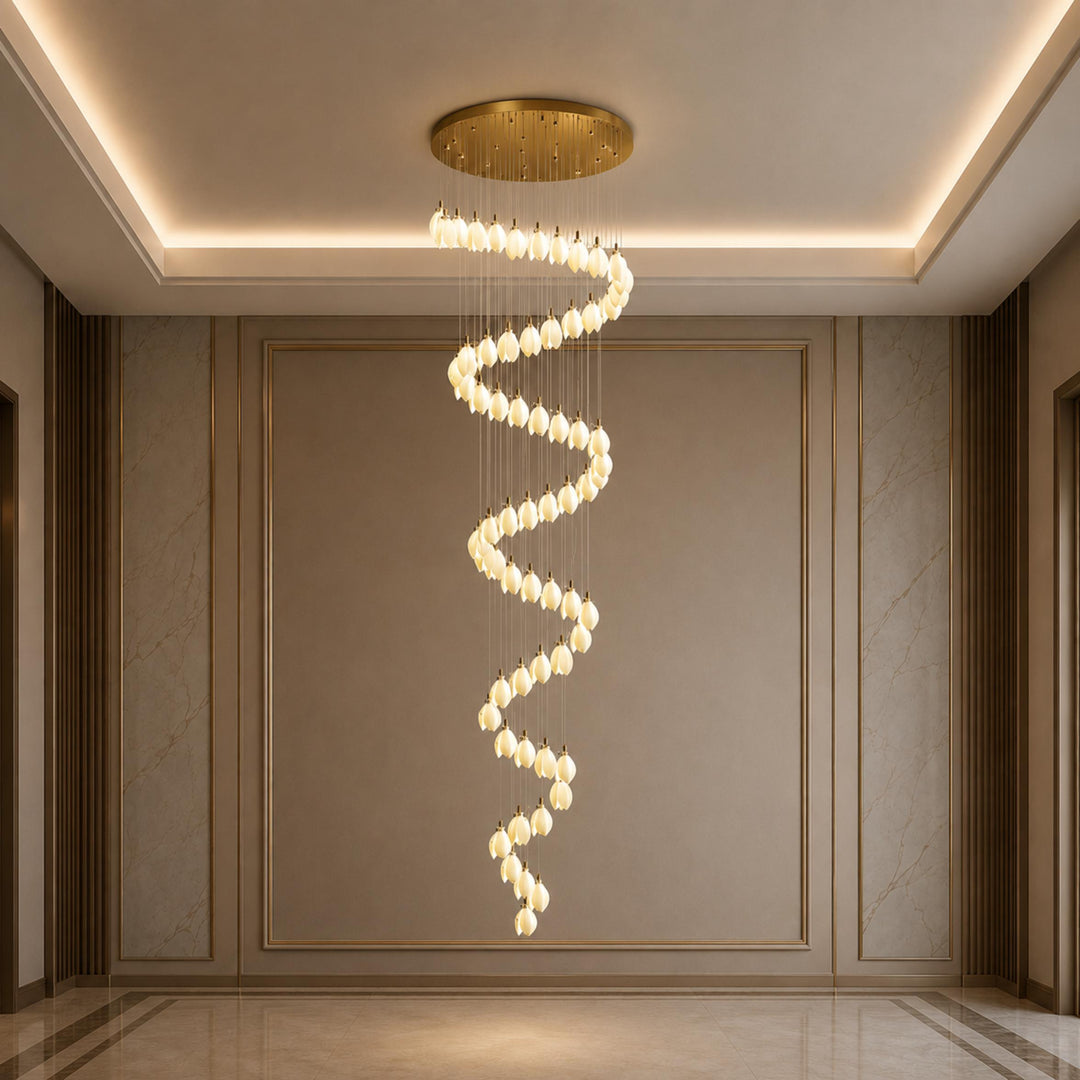 Modern Chandelier Ceiling Light Adjustable Hanging Metal and Ceramic LED Compatible 7 to 64 Lights