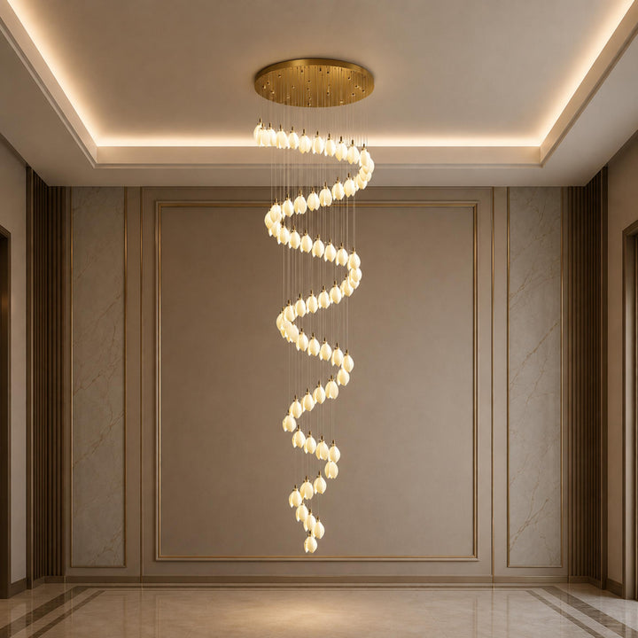 Modern Chandelier Ceiling Light Adjustable Hanging Metal and Ceramic LED Compatible 7 to 64 Lights